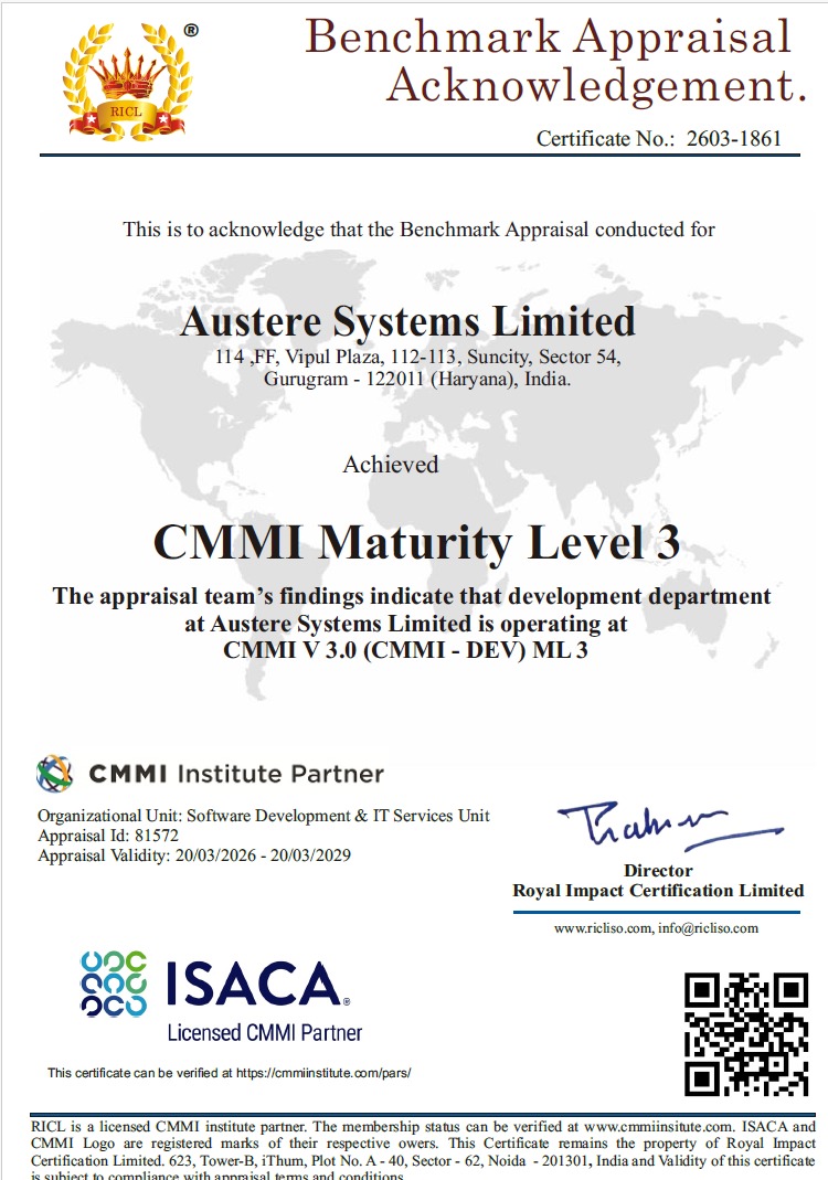 Certificate for CMMI-Maturity Level 3